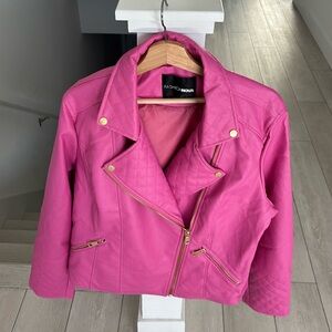 Fashion Nova Vegan jacket. Hot pink Size 2X.